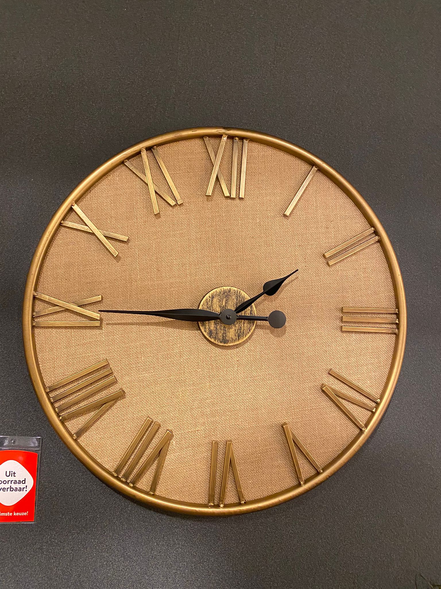 Alken wandklok: Metaal black/gold