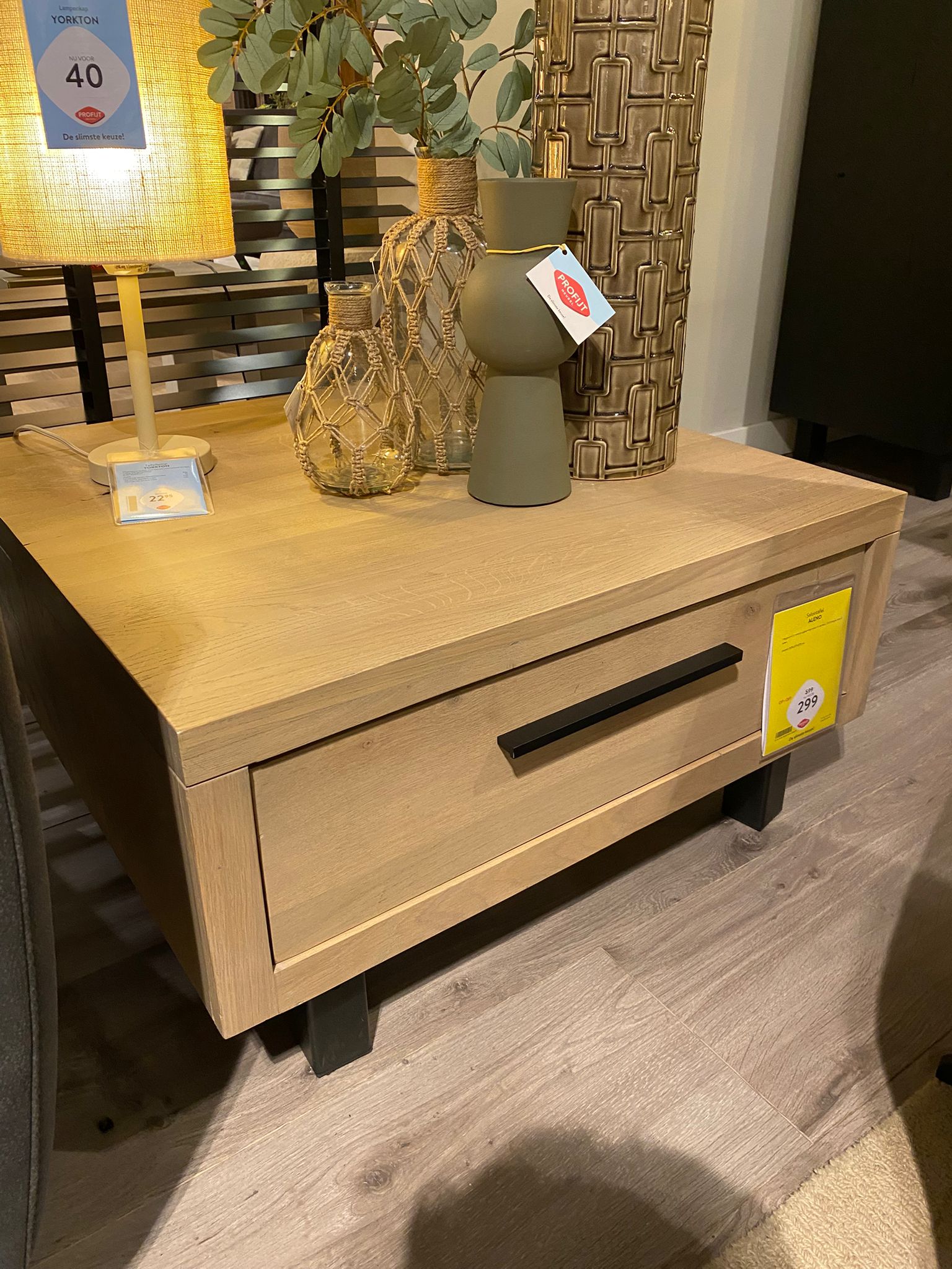 Salontafel Aleno in geborsteld eiken bisque Salontafel Aleno in geborsteld eiken bisque