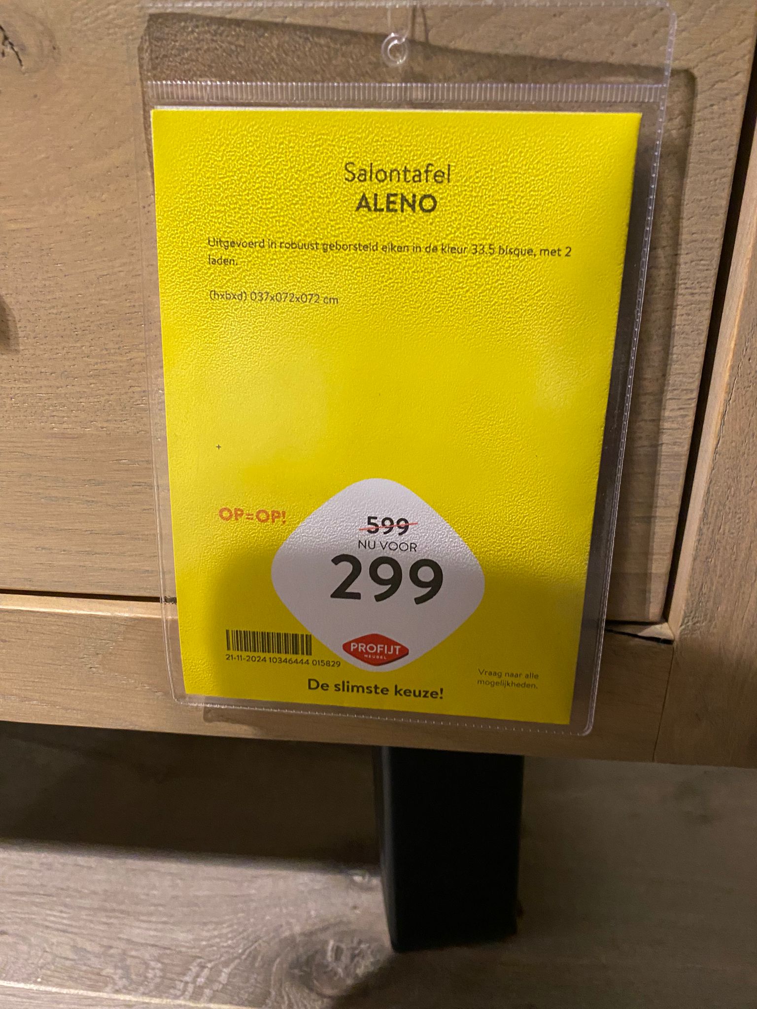 Salontafel Aleno in geborsteld eiken bisque Salontafel Aleno in geborsteld eiken bisque