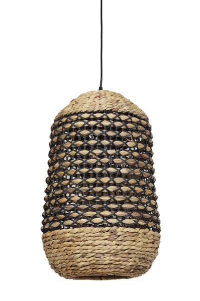 Capena hanglamp rotan naturel+zwart